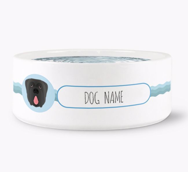 Personalised Wave Water Bowl for {dogsName}